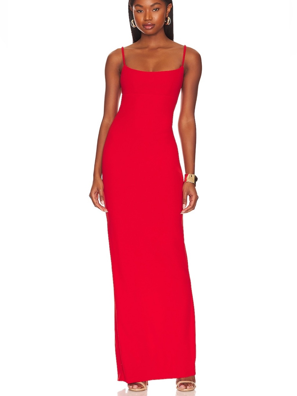 Nookie Red Maxi Slip Dress with Spaghetti Straps